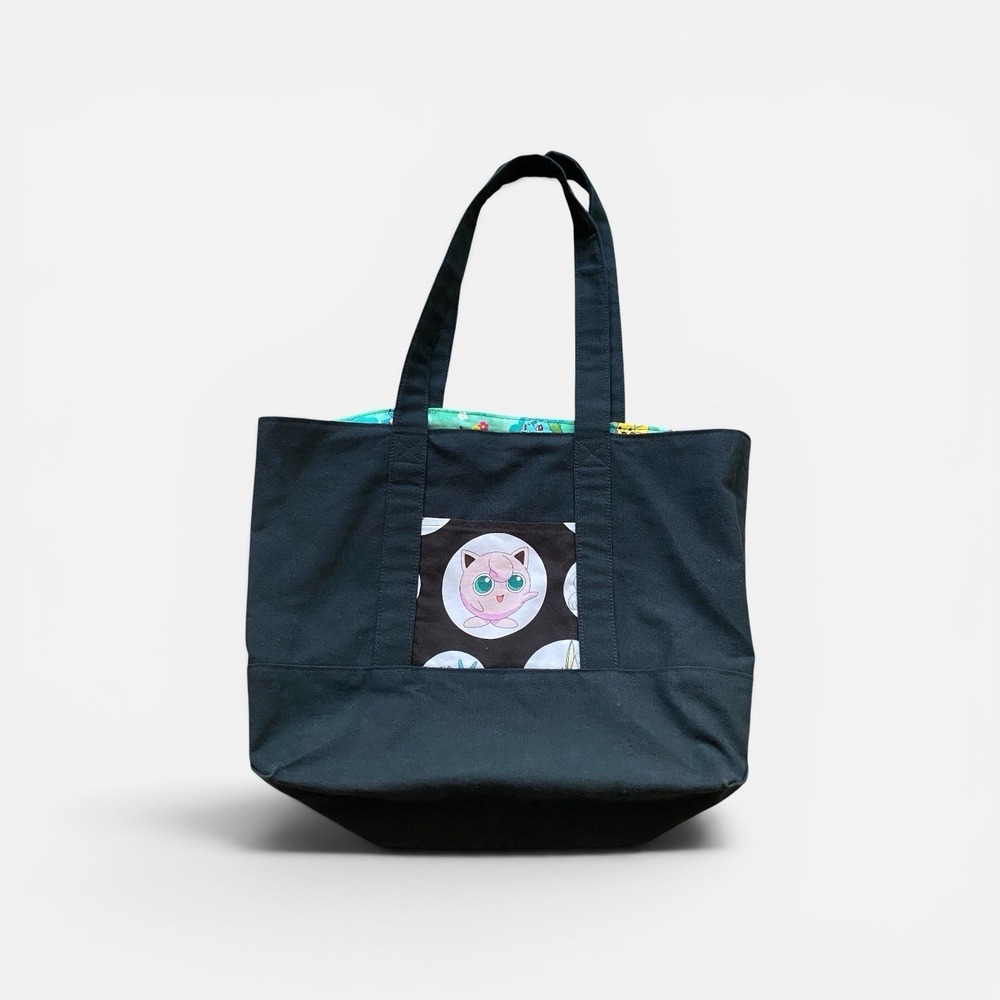 Pokémon Jigglypuff Canvas Tote Shoulder Shopper 12x16" Cotton Anime Pocket
